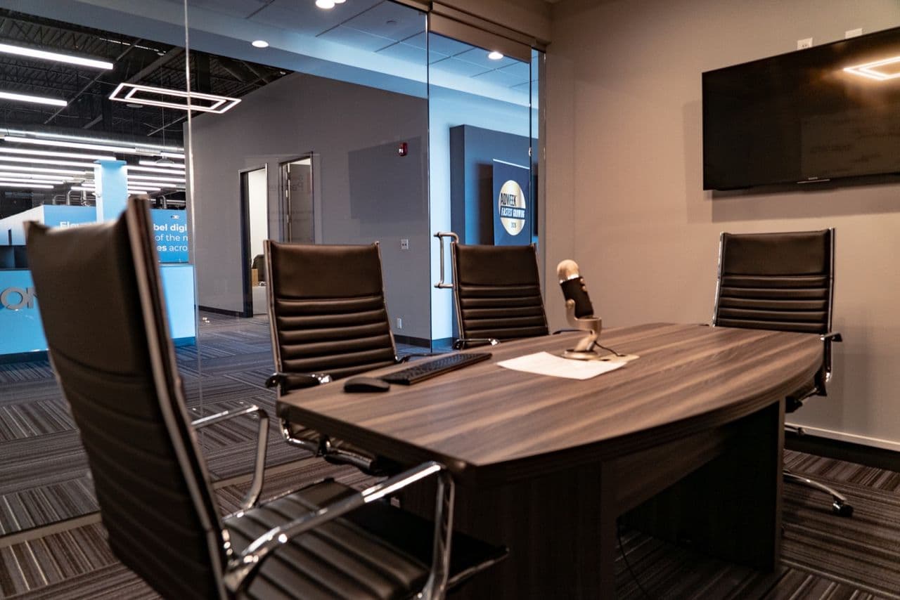 A Conduit conference room ready for a client call